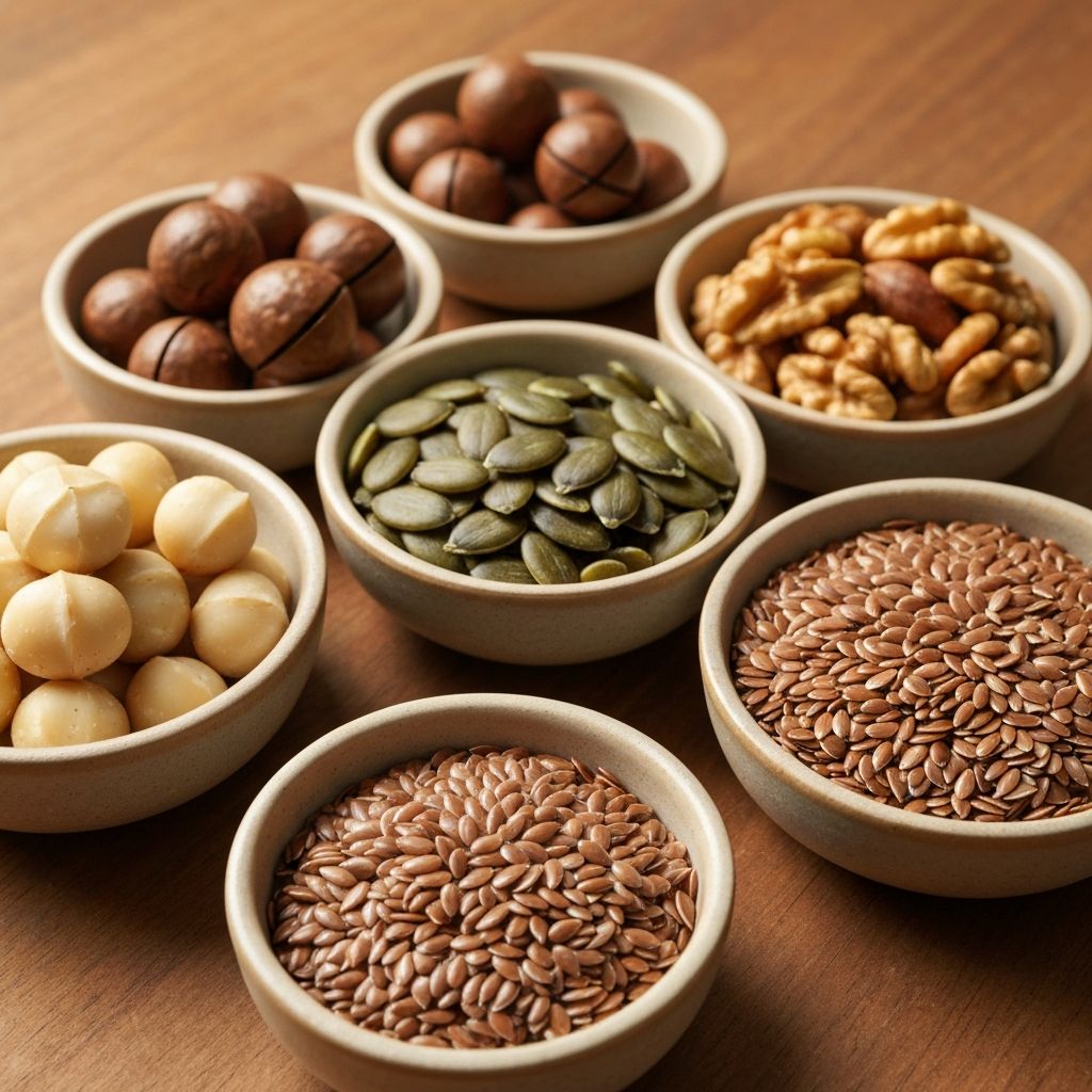 Verschiedene Nüsse und Samen